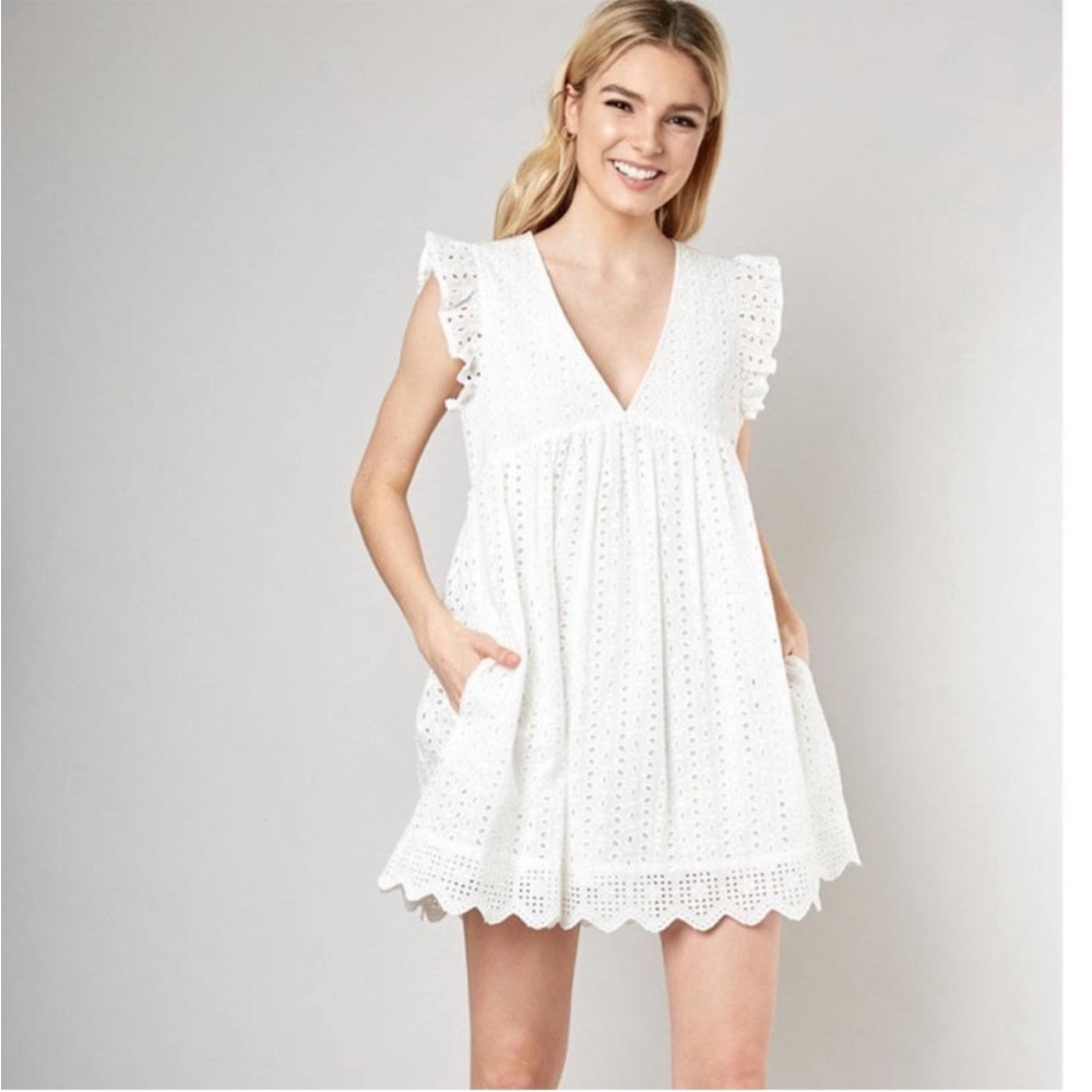 Mustard Seed White Eyelet Romper ♡